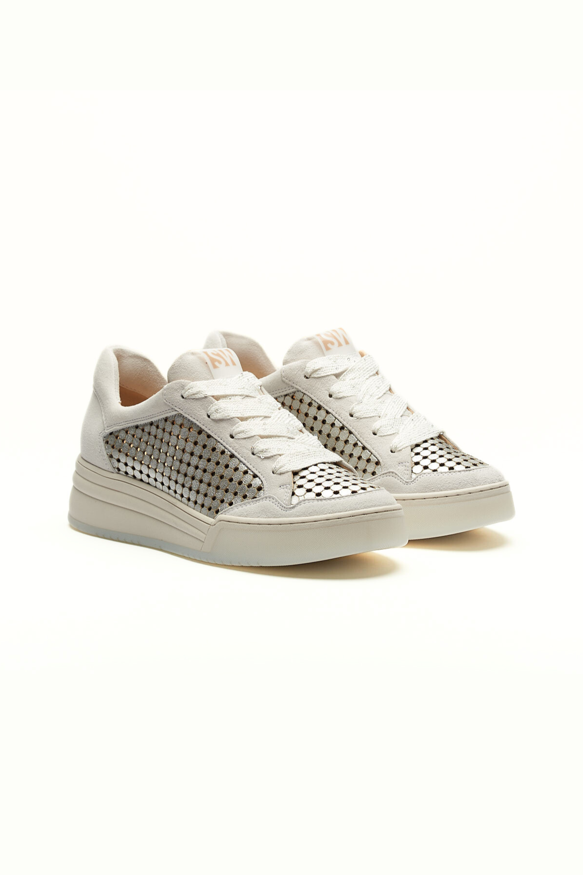 Luna Perforated Metallic Lace Up Sneaker