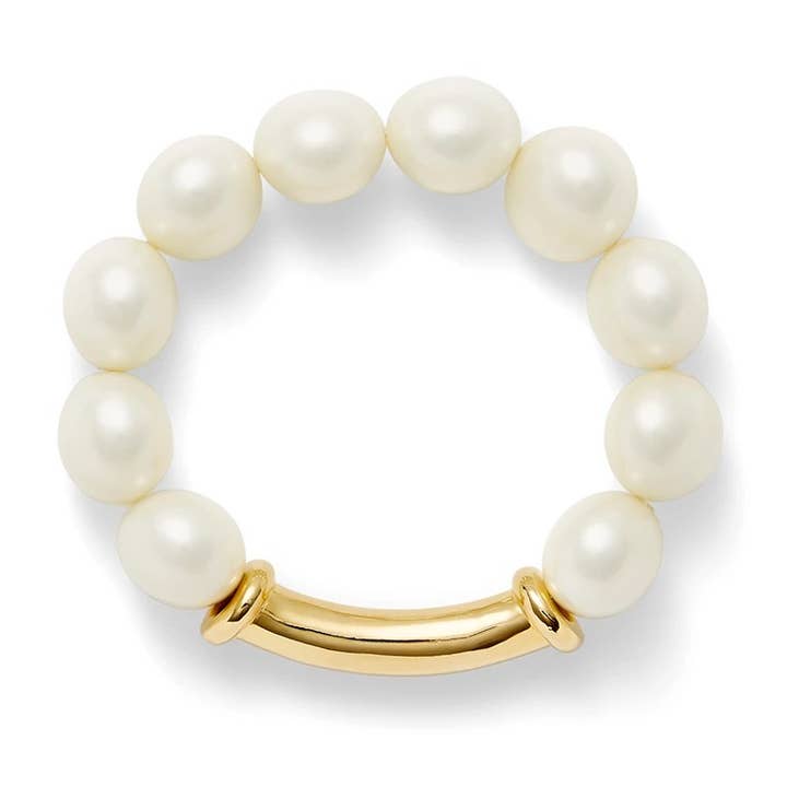 Big Pebble Pearl Stack Bracelet
