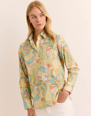 Margot Long Sleeve Festive Paisley Shirt