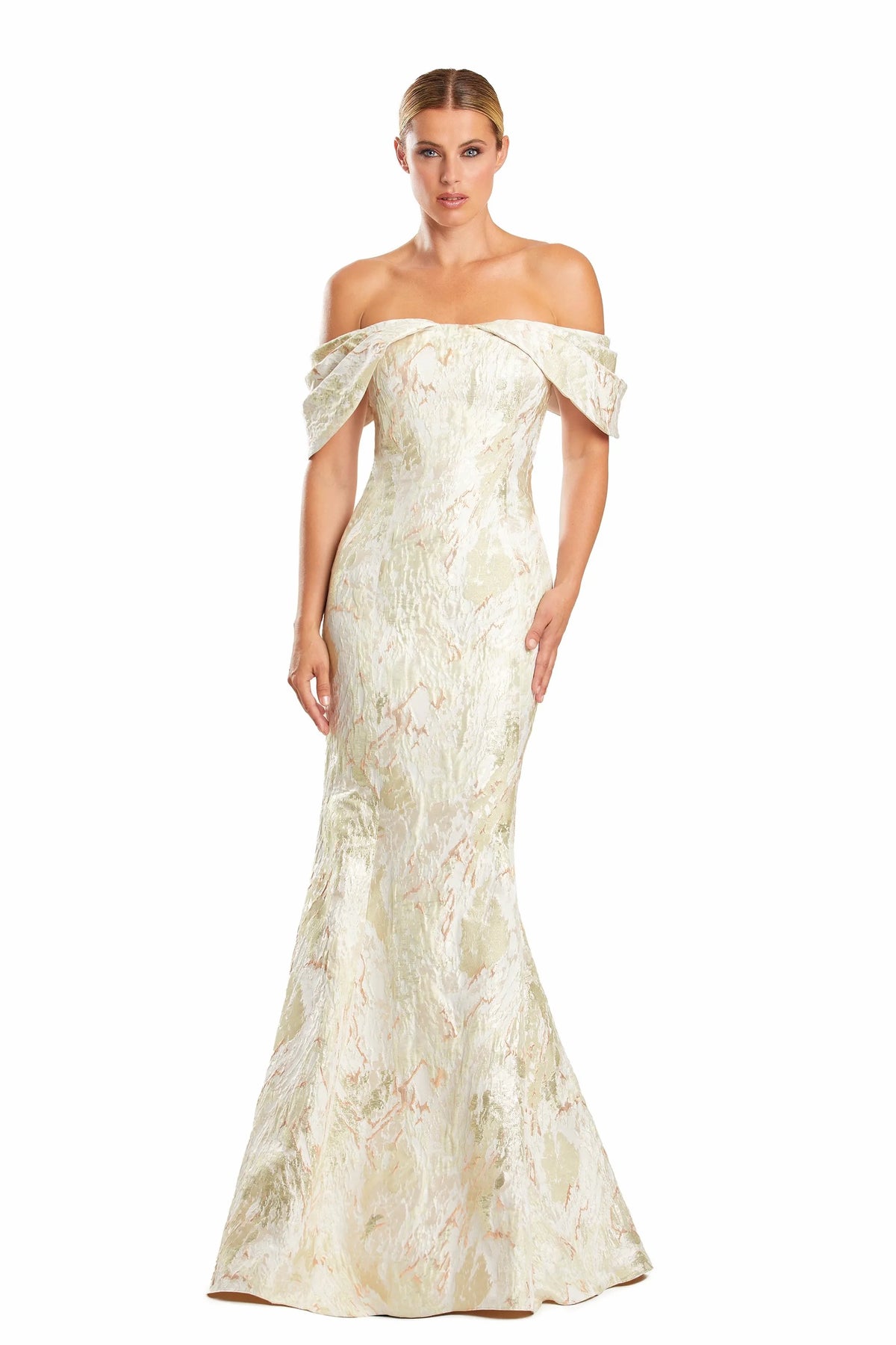 Nº 1891 Off Shoulder Draped Gown