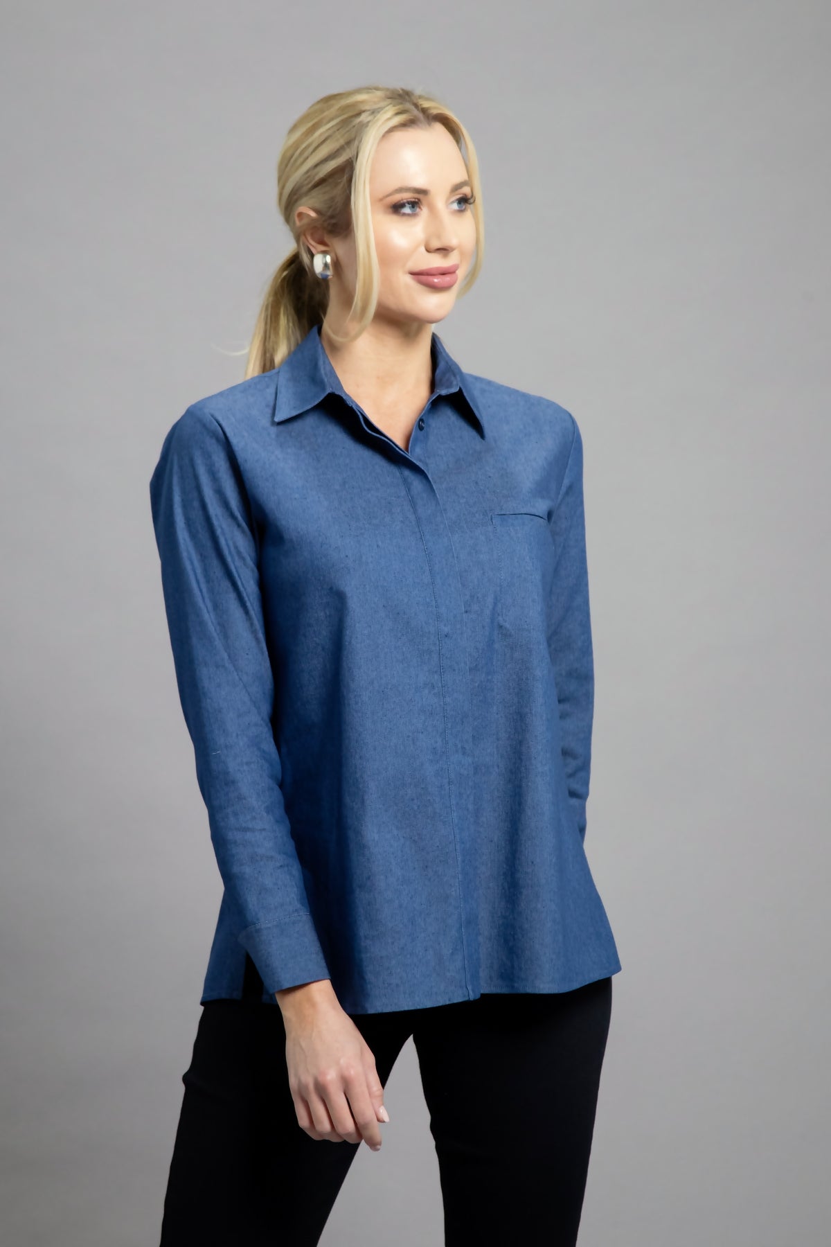 Long Sleeve Classic Denim Shirt Lilli Sucré