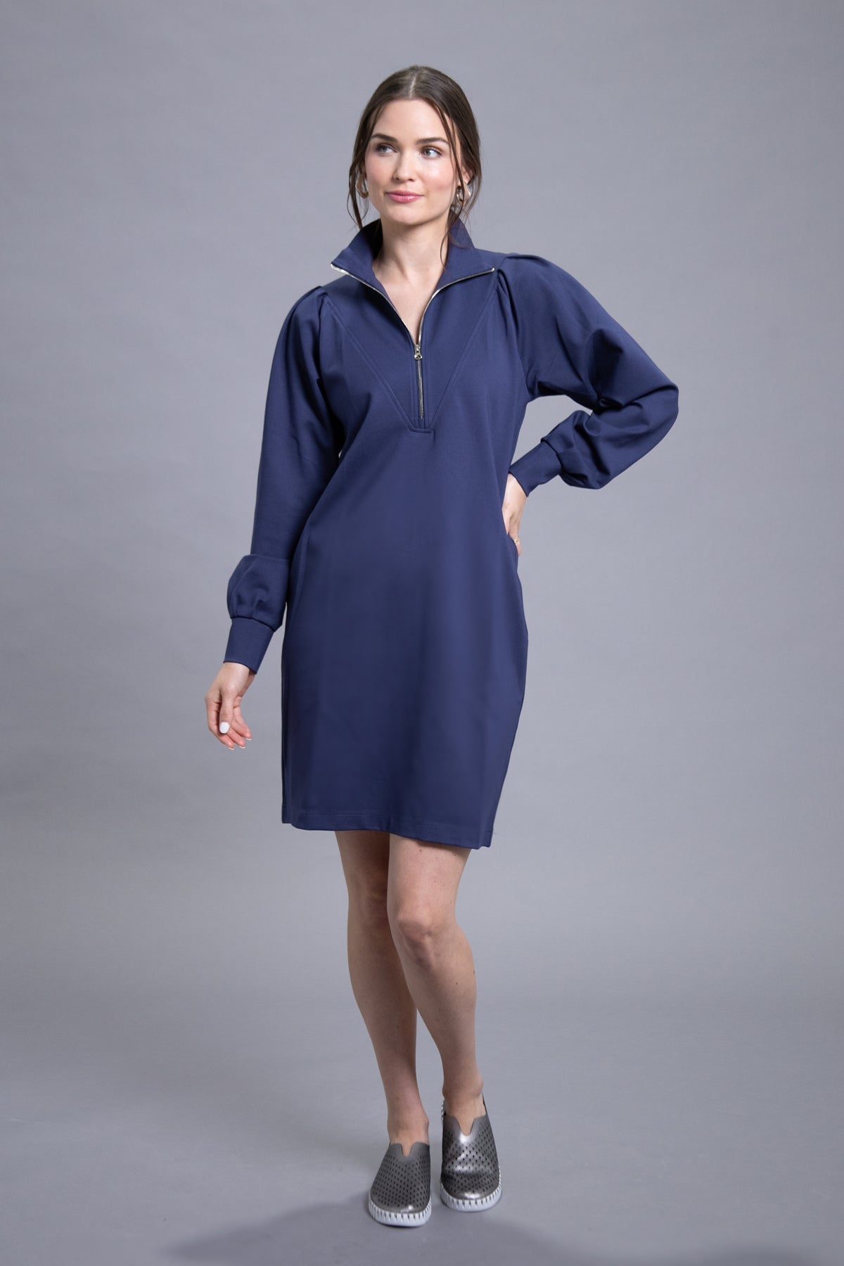 38" Zip Bib Dress with Gigot Sleeve Lilli Sucré