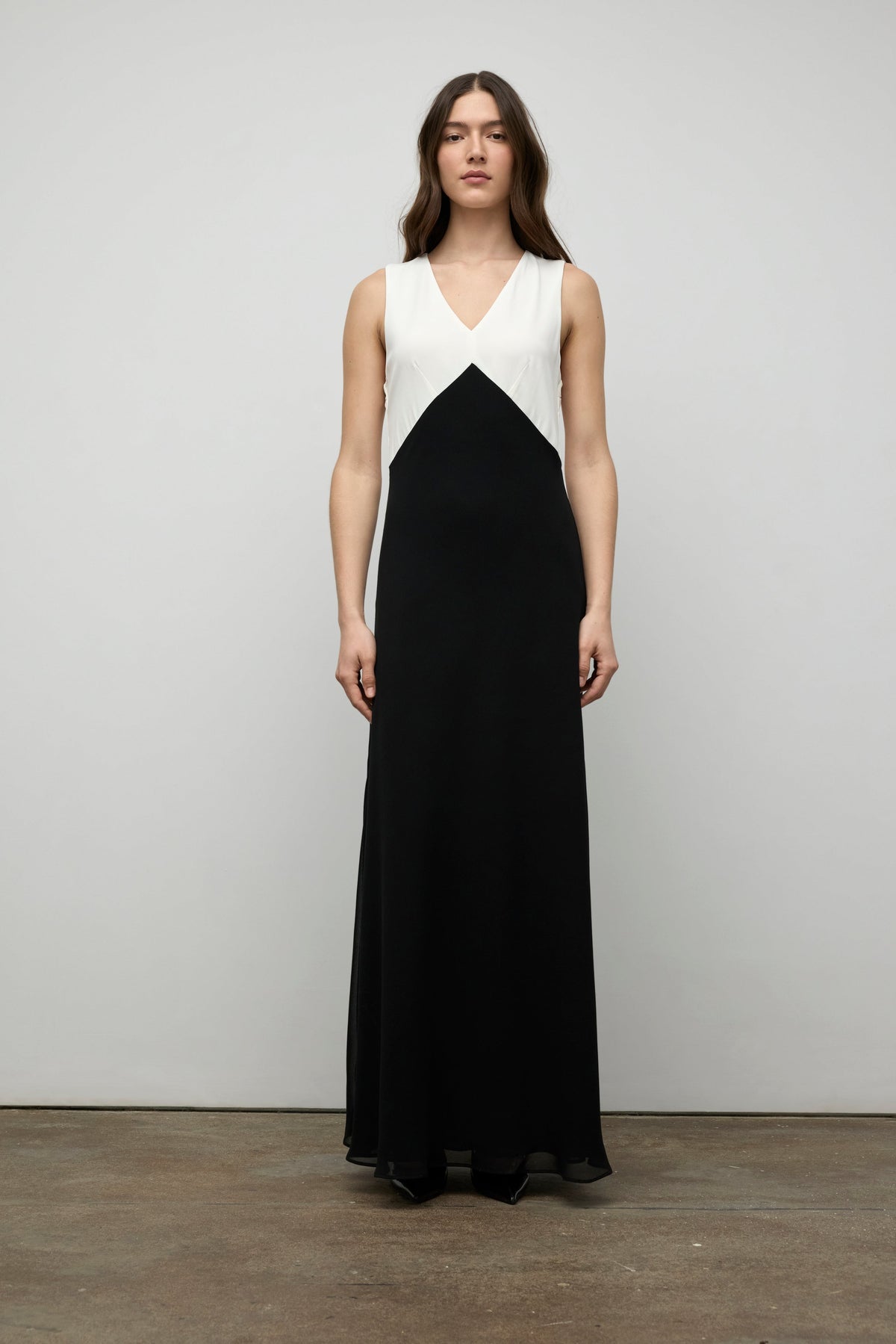 Maxi Draped Color Block Dress