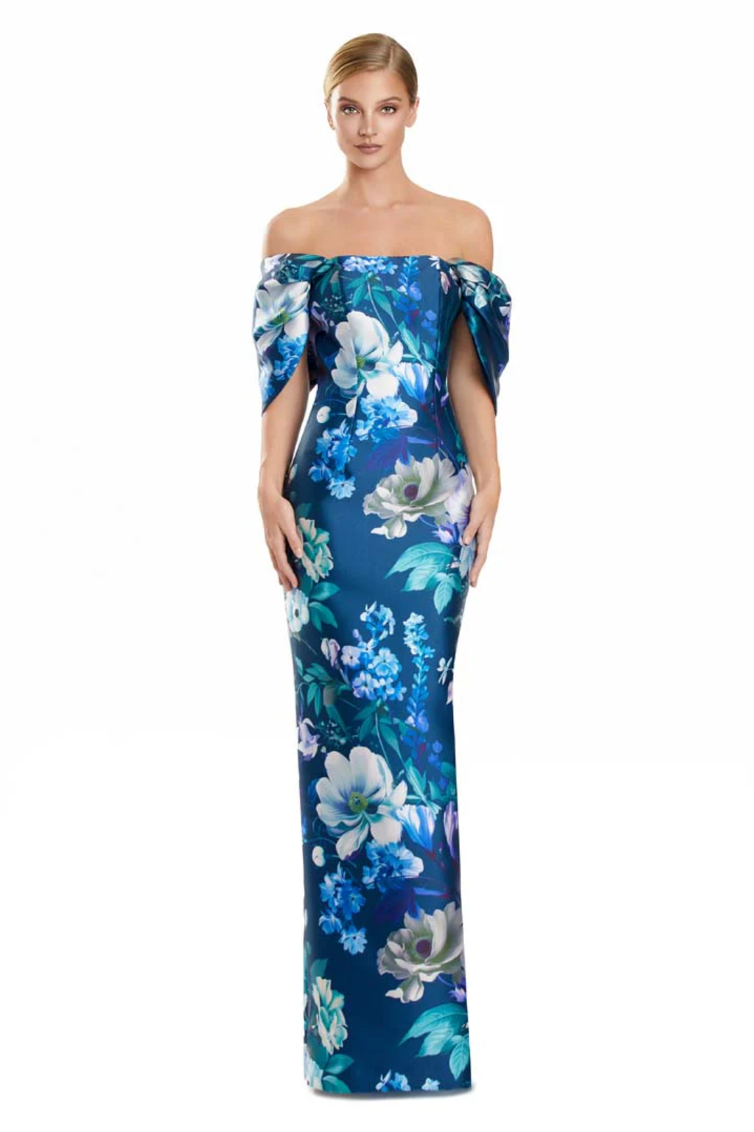 Flowered Off Shoulder Gown