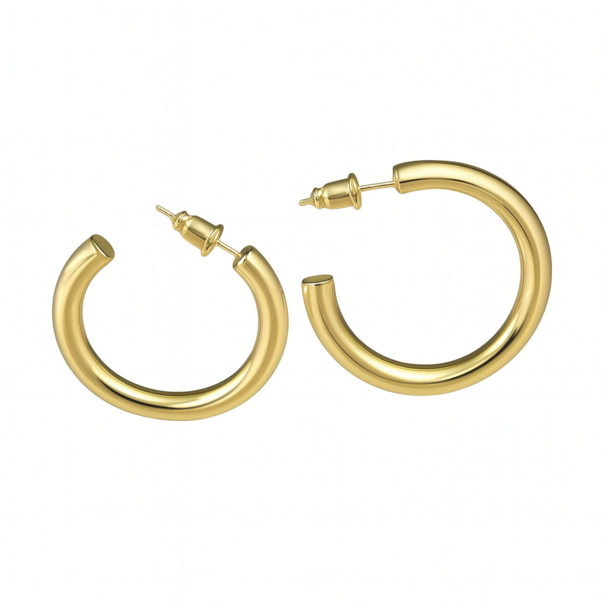4mm Gold Hollow Hoops - 42mm