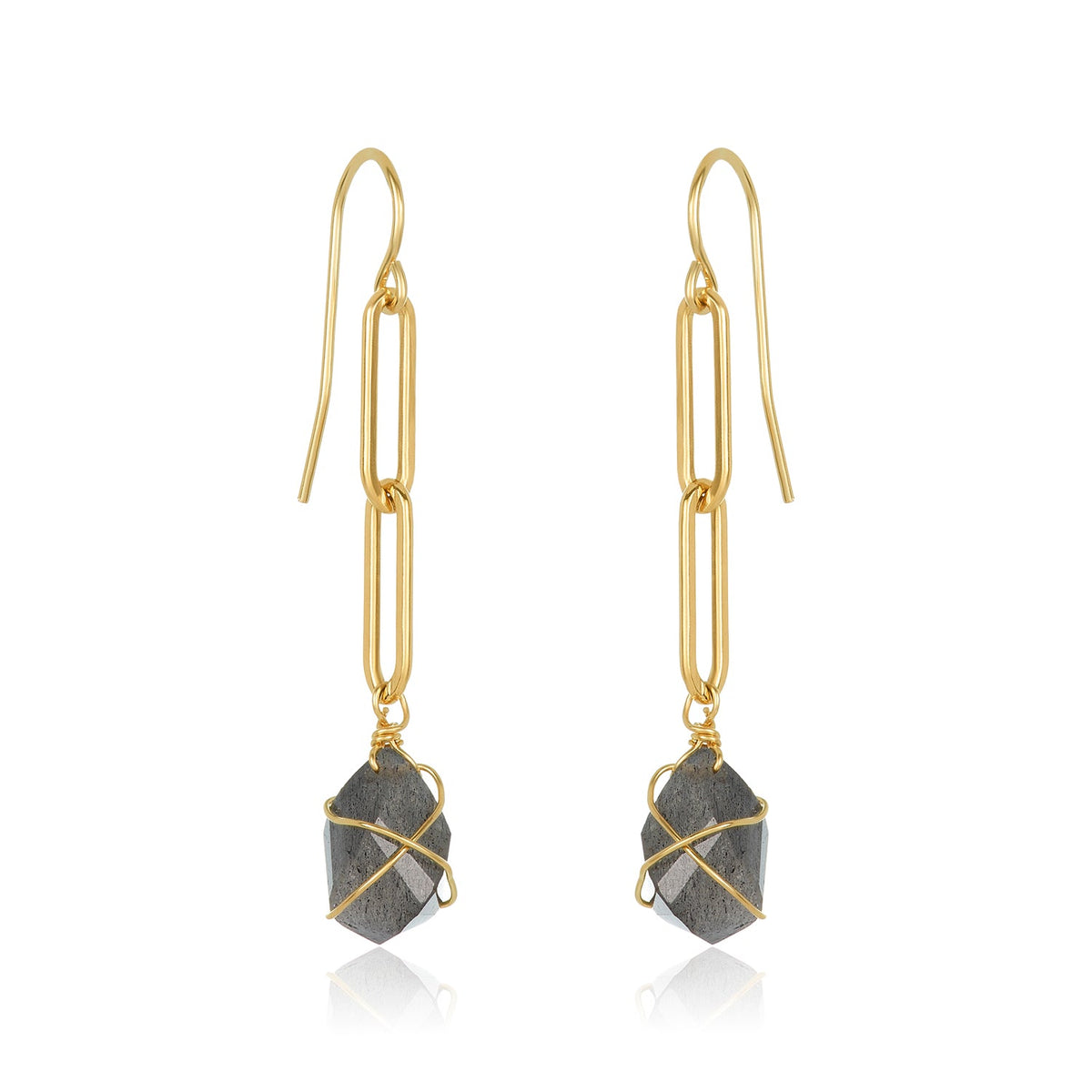 Labradorite Link Earrings