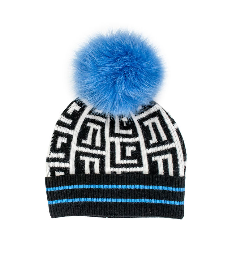 Bright Lights Beanie with Fox Pom