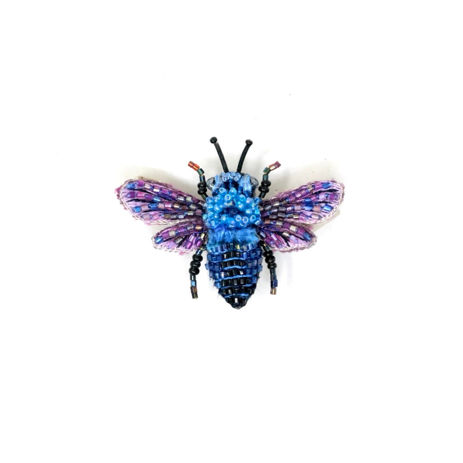 Blue Bumble Bee Brooch