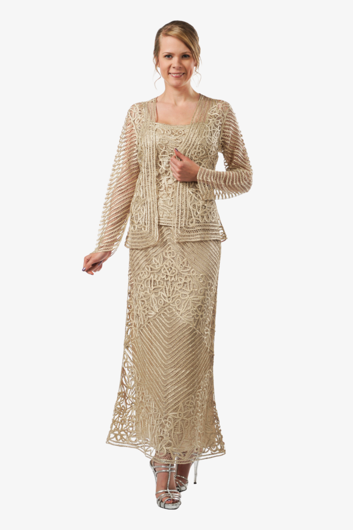 Silk Beaded Handmade Jacket Top and Skirt Set