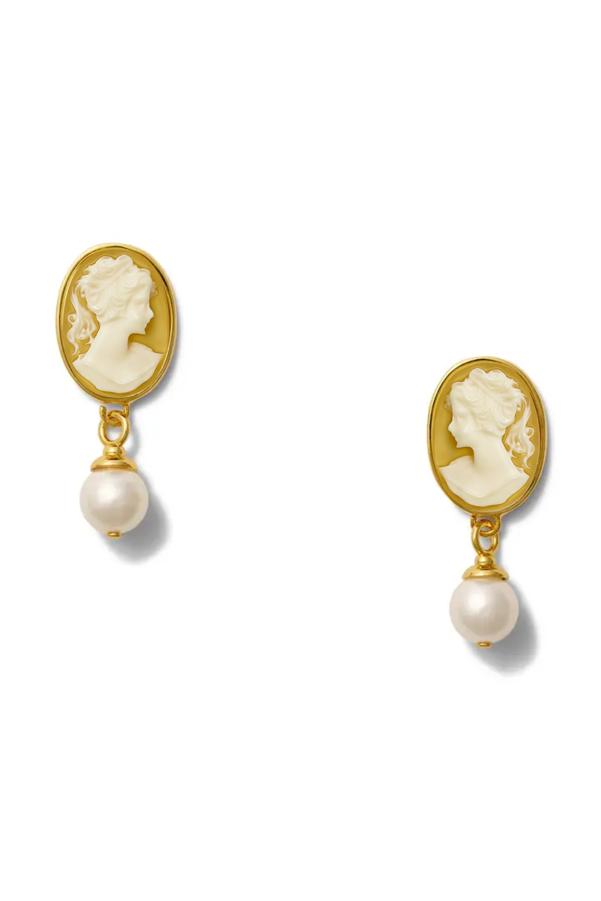 Grande Cameo Pearl Earring