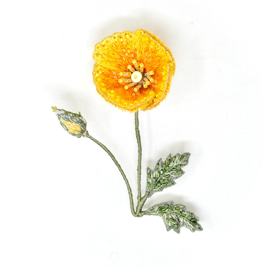 California Golden Poppy Brooch