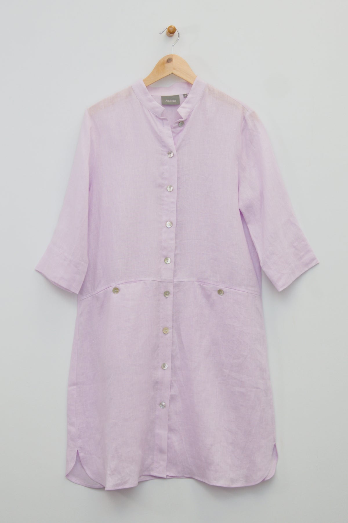 39" Mandarin Collar Shirtdress Amélline