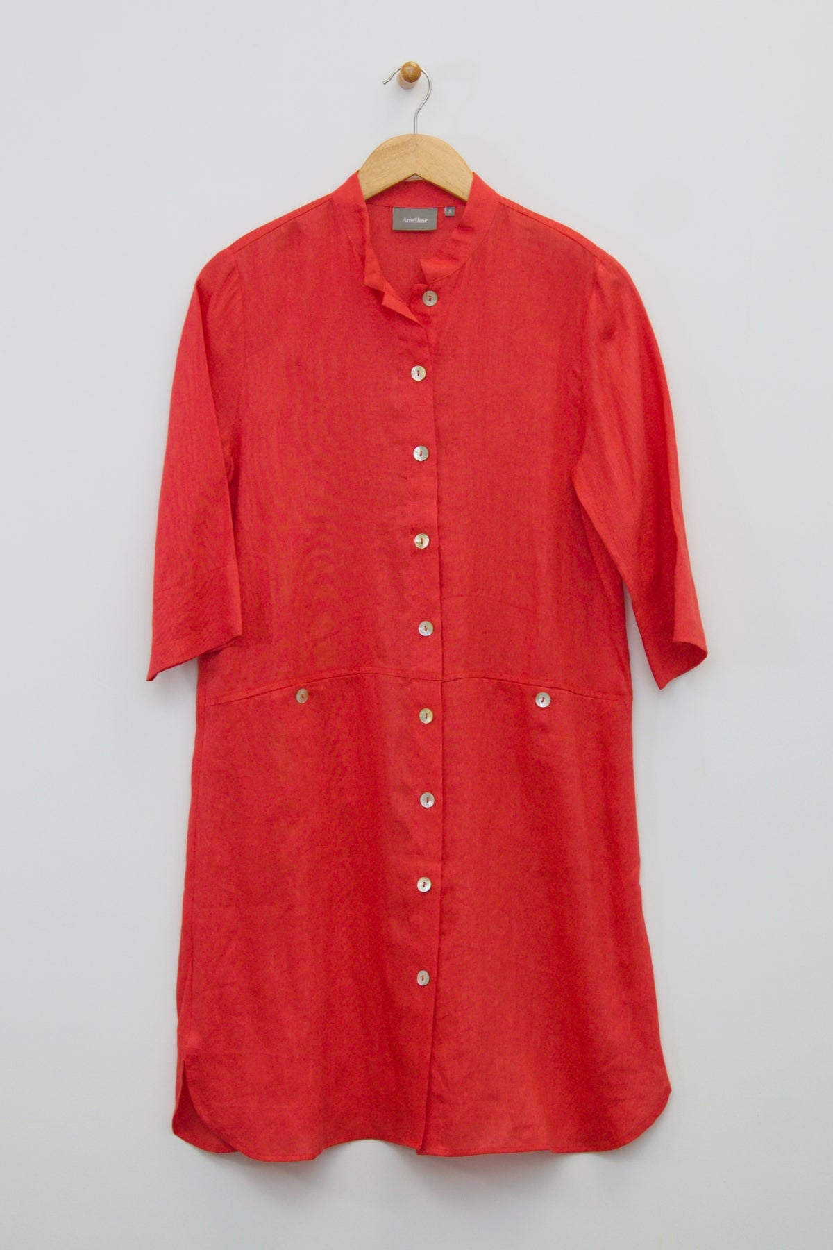 39" Mandarin Collar Shirtdress Amélline