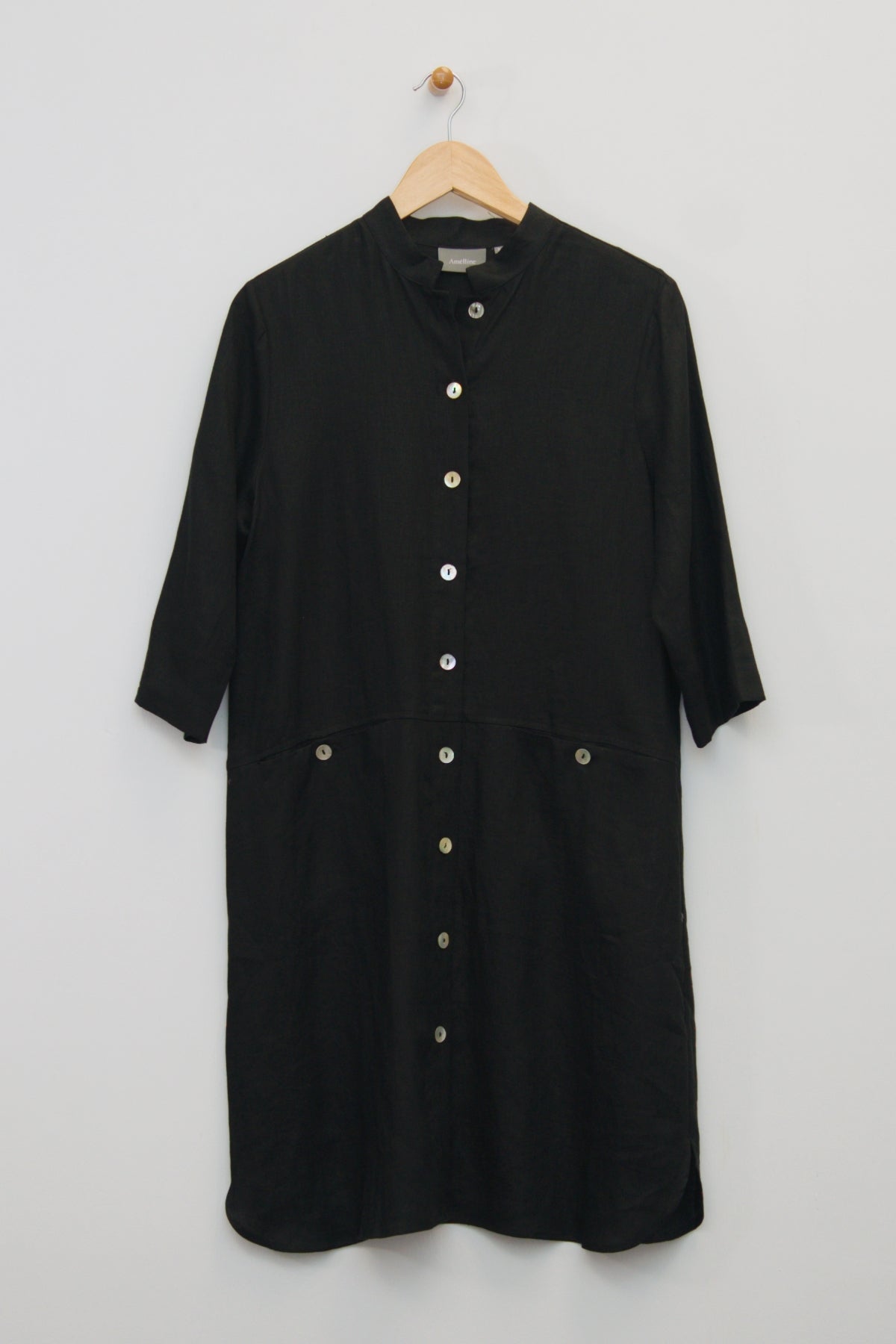 39" Mandarin Collar Shirtdress Amélline