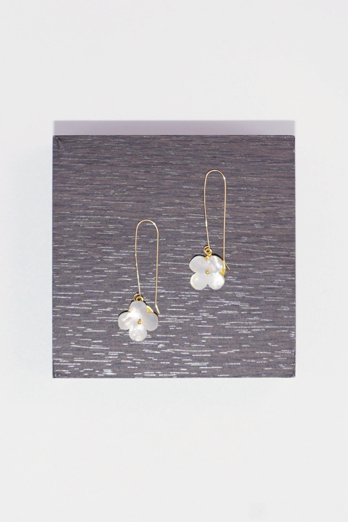 Mother of Pearl Flower On Stem Earring