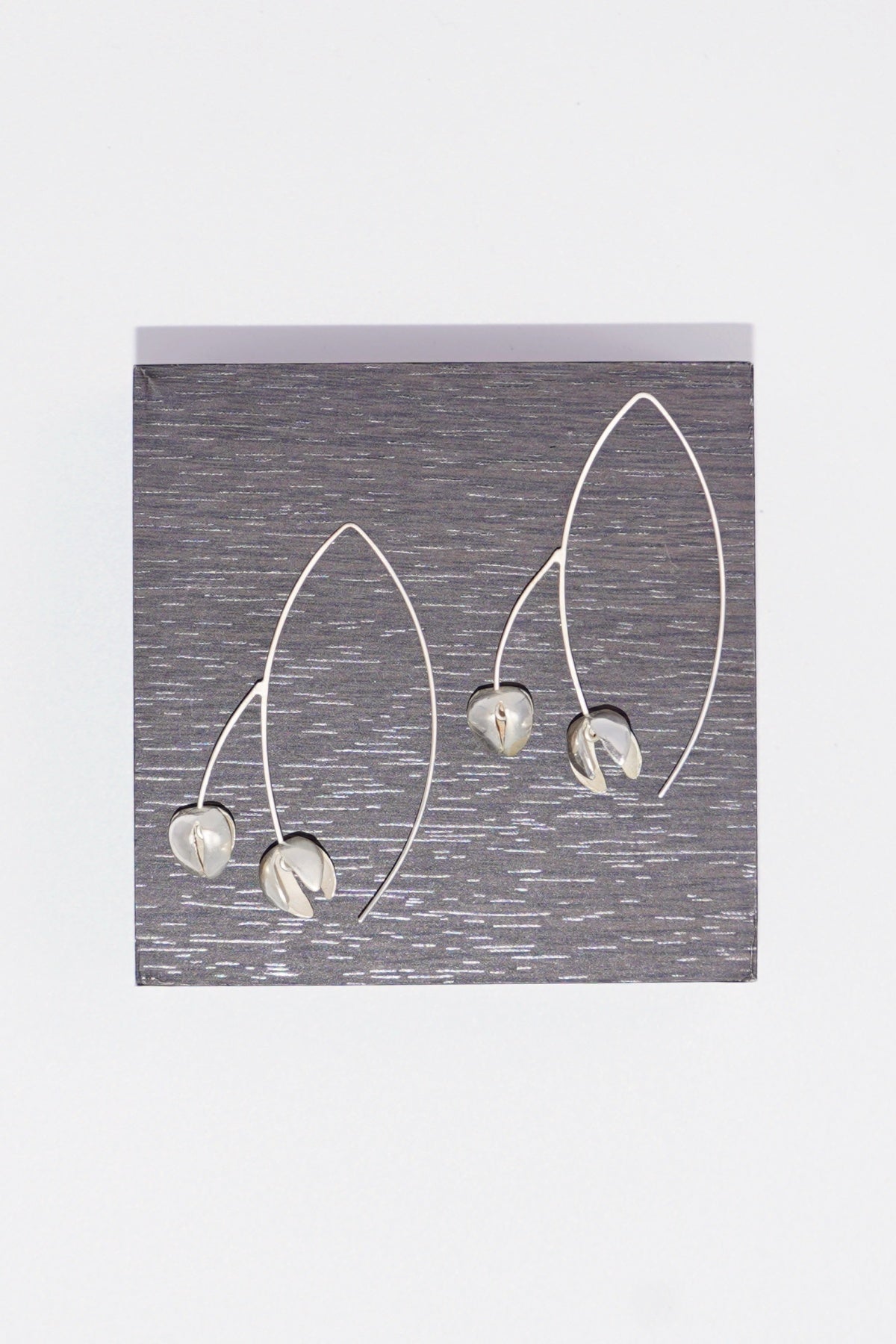 Silver Double Crocus Earring