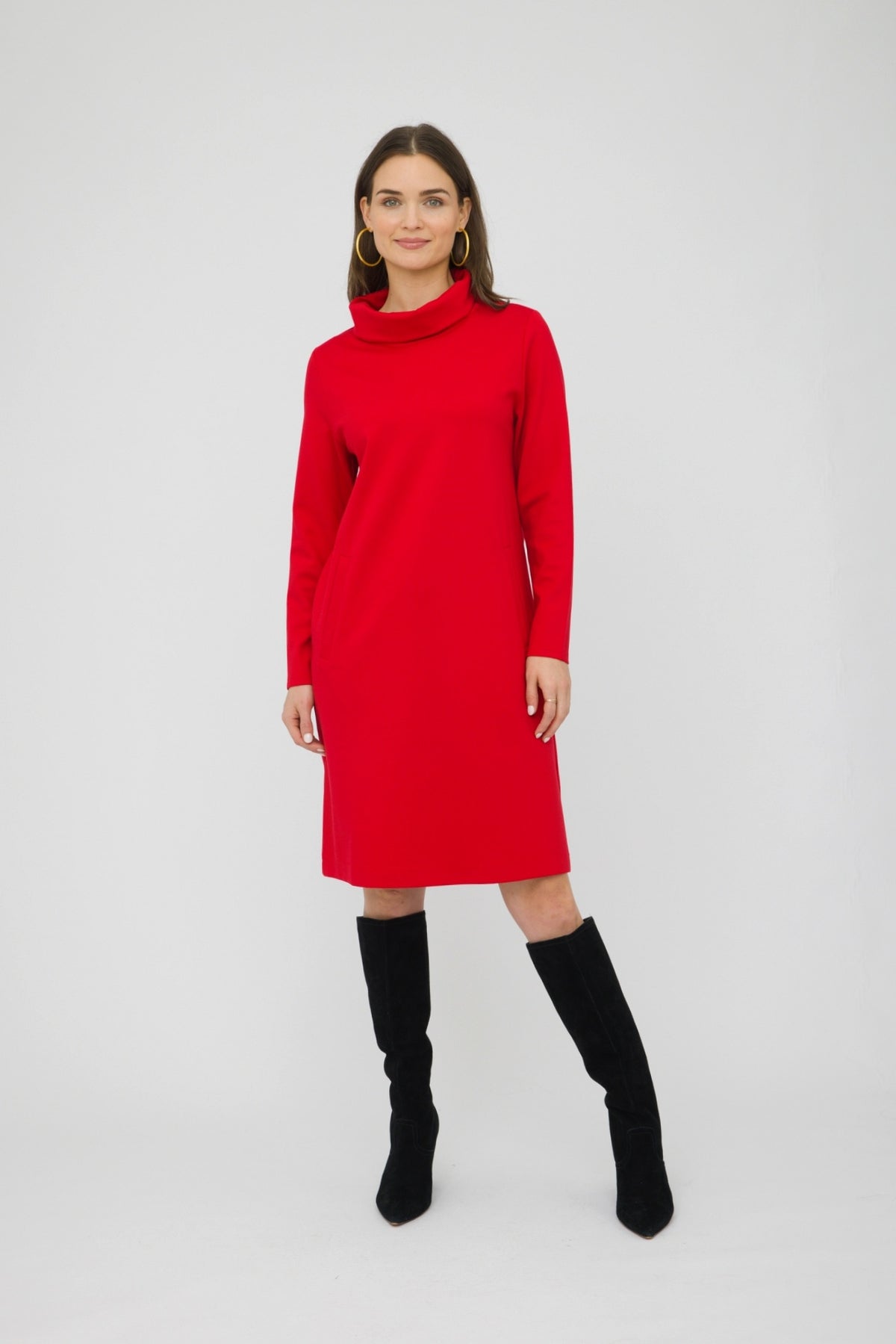 40" A-Line Cowl Dress with Pockets