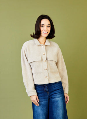 Ingrid Short Fluffy Jacket with Pockets