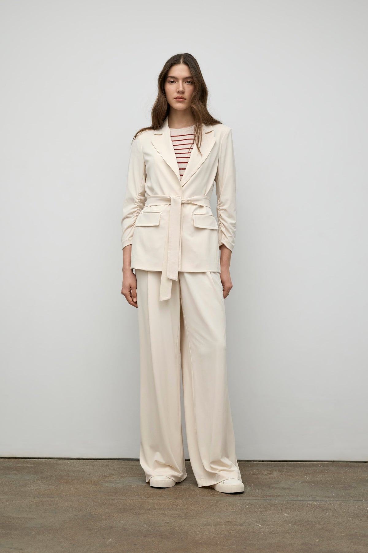 Belted Matte Jersey Jacket