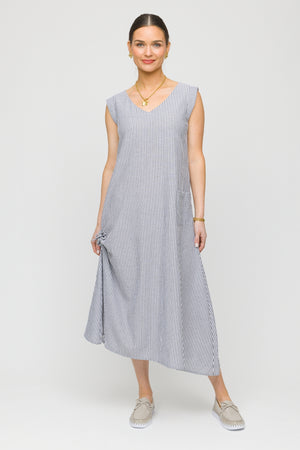 51" Sleeveless V-Neck 1 Tie Dress