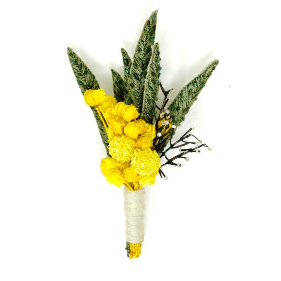 Mimosa Boutonniere Pin