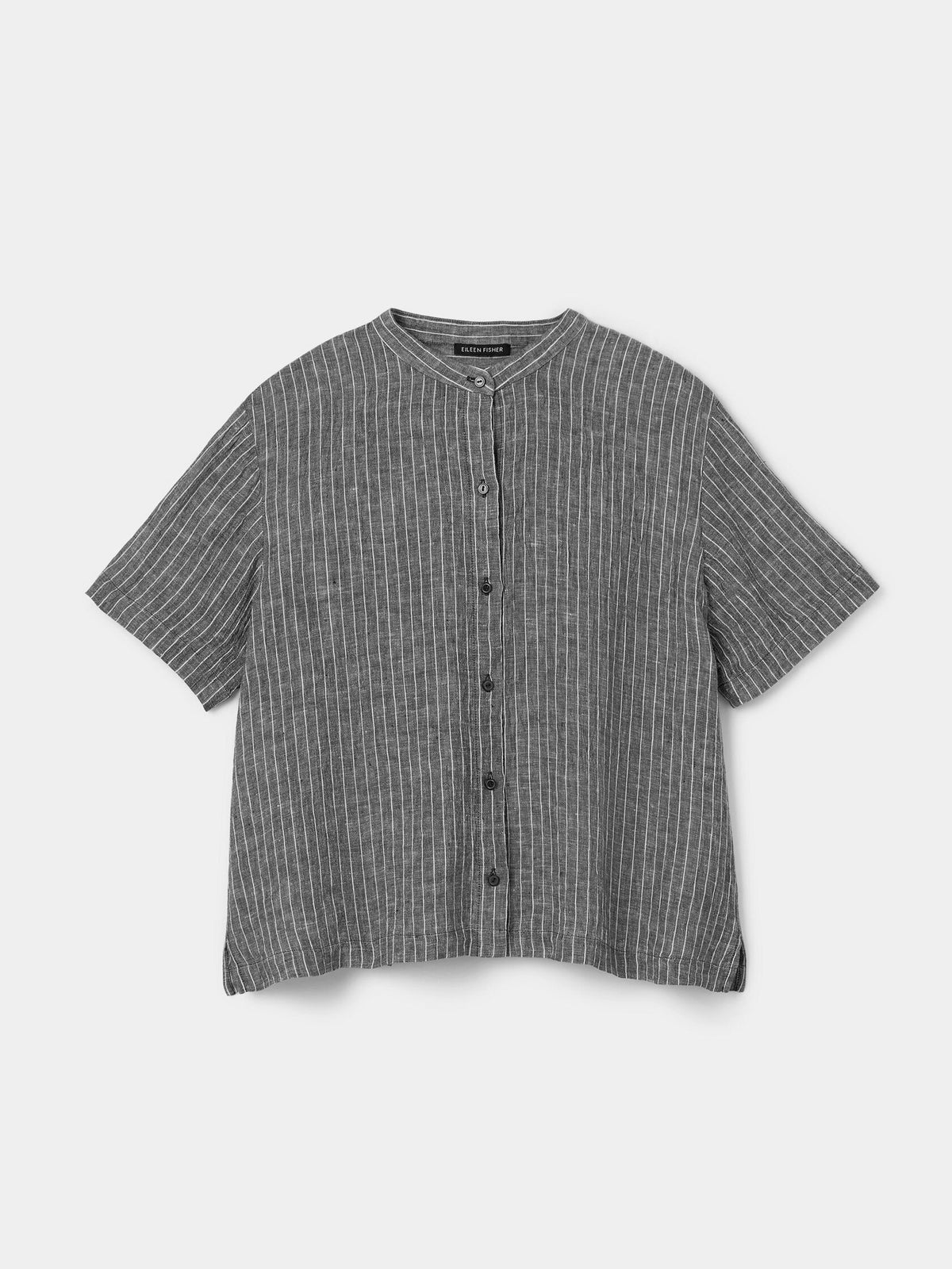 Puckered Organic Linen Short-Sleeve Shirt