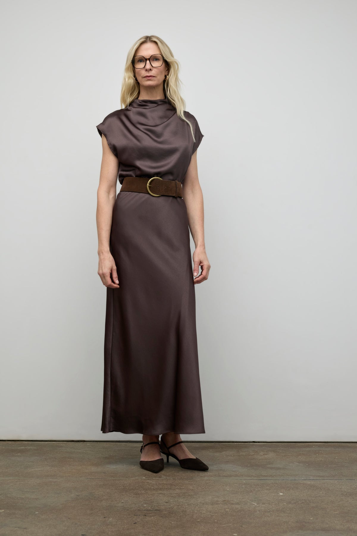 Satin Draped Neckline Top