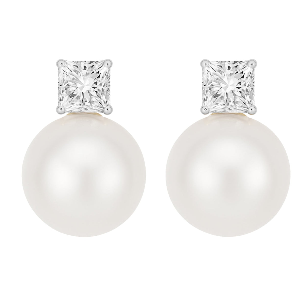White Pearl Silver Earring