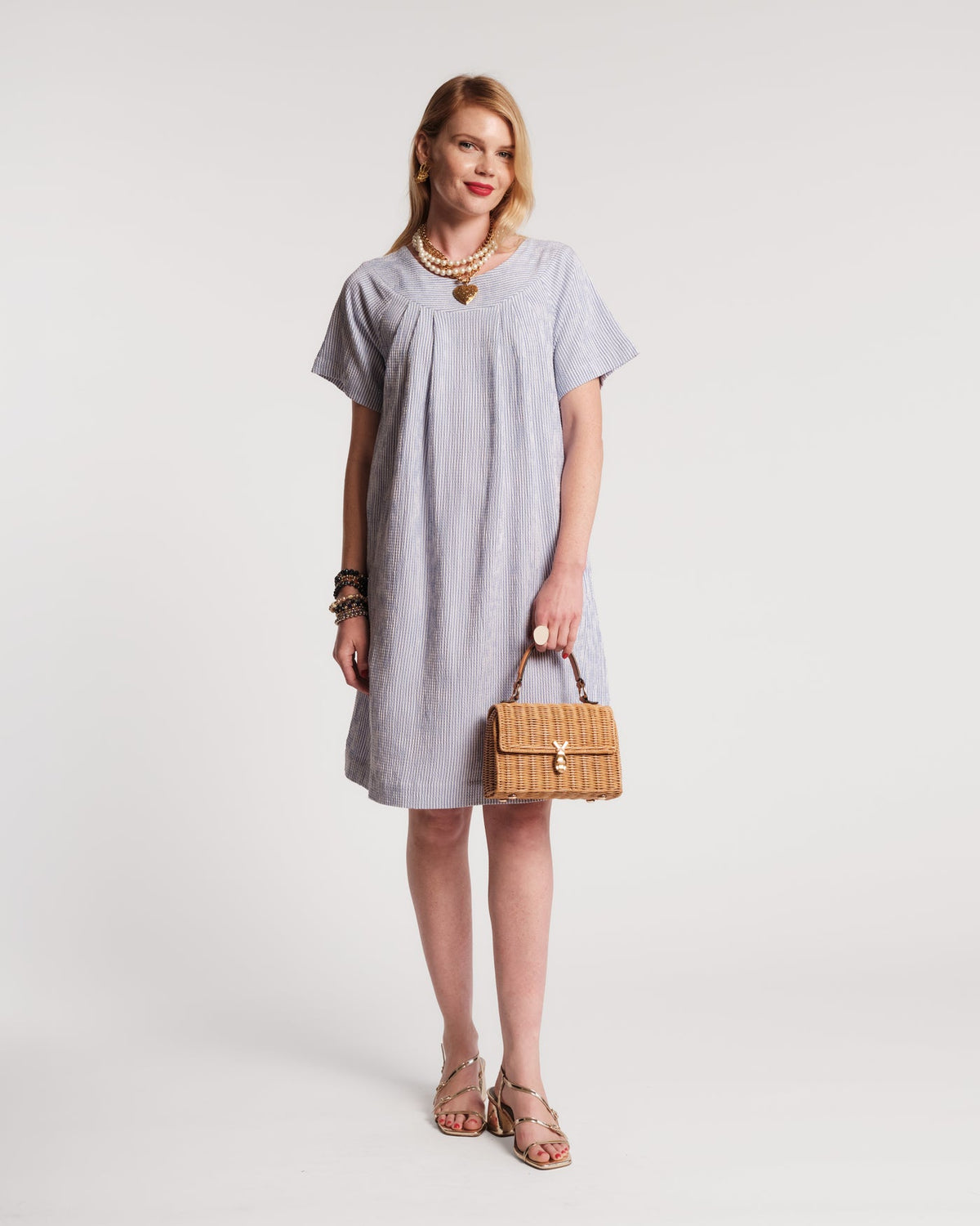 Easy Dress Seersucker Cotton Dress