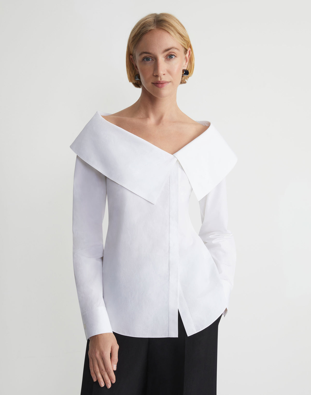 Organic Cotton Poplin Portrait Collar Shirt