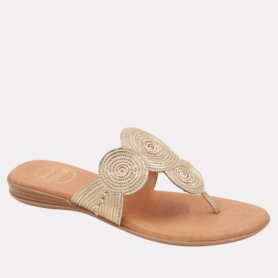 Nikky Metallic Mini Raffia Braid Sandal
