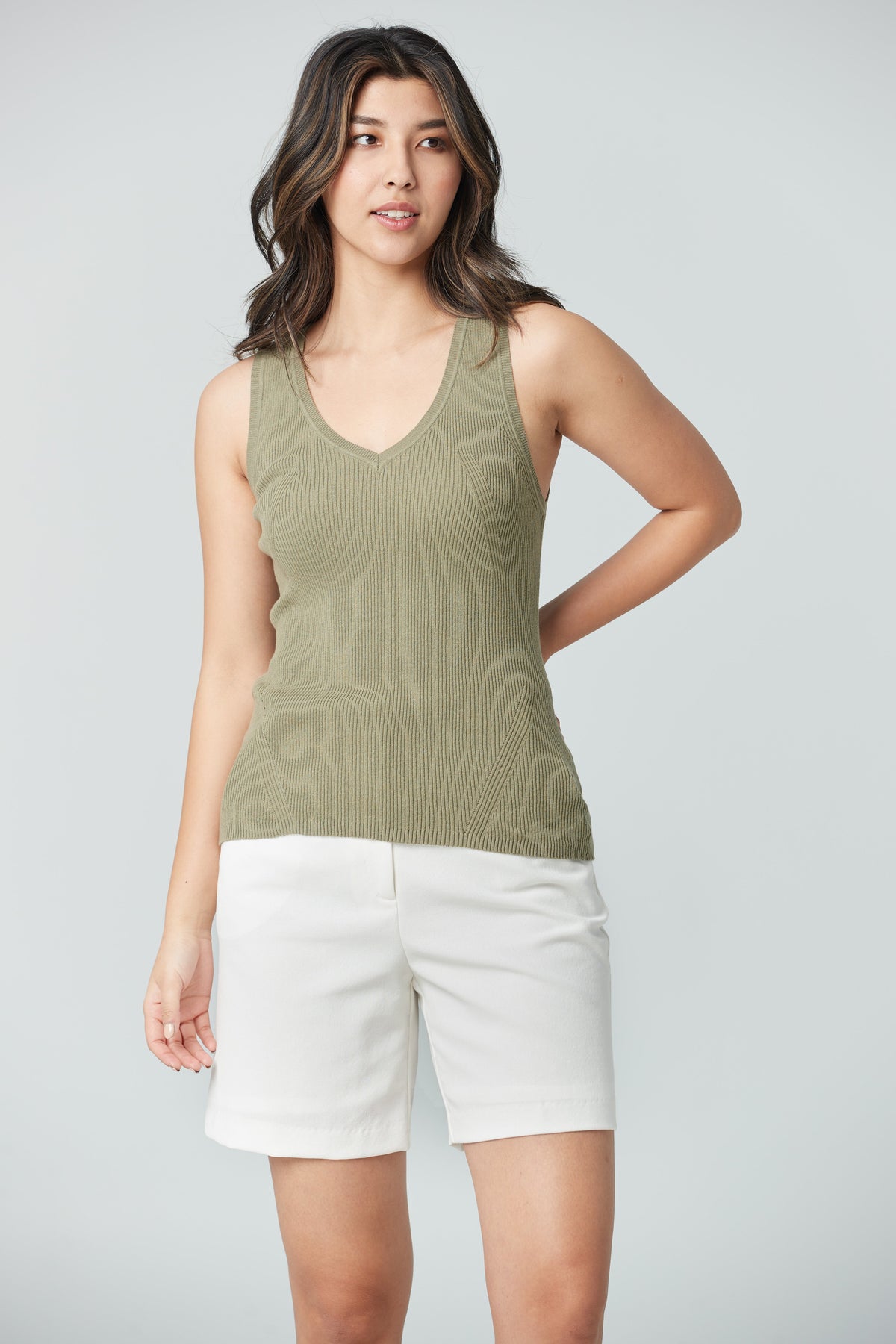 Basic V-Neck Tank Iris Setlakwe