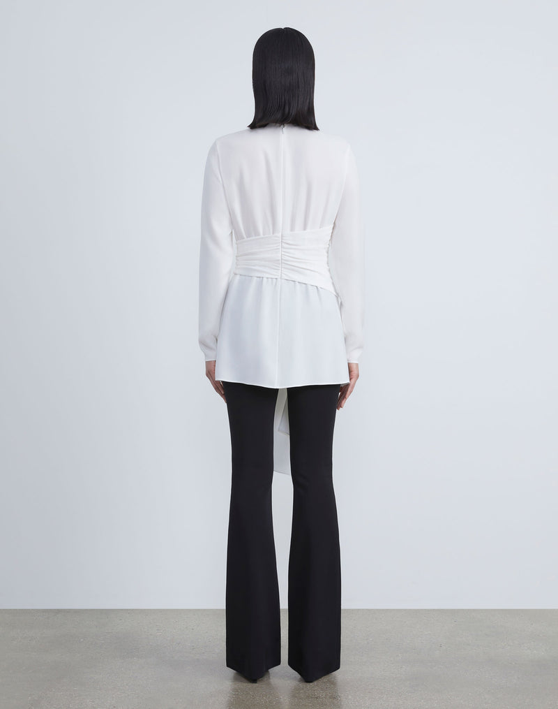 Finesse Crepe Twisted Waist Blouse LAFAYETTE 148