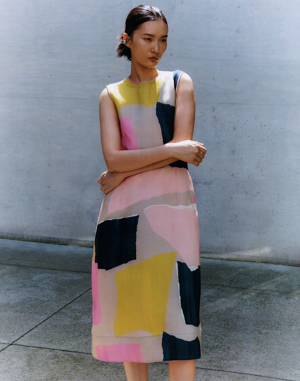 Papier Print Silk Gazar Tulip Dress LAFAYETTE 148